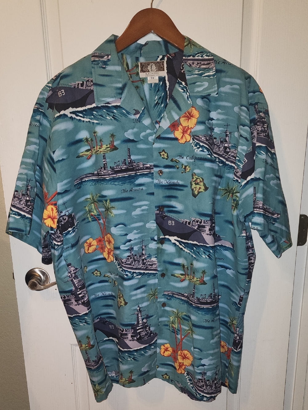 Men's Kalaheo USS Batteships Button Down 3X
